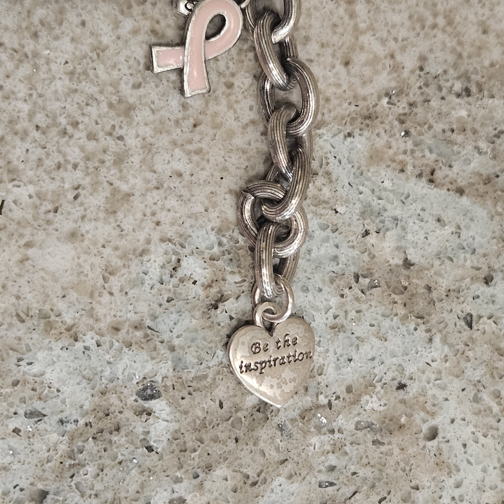 Brighton Power Of Pink Chunky Silver Plated Charm Bracelet View 3